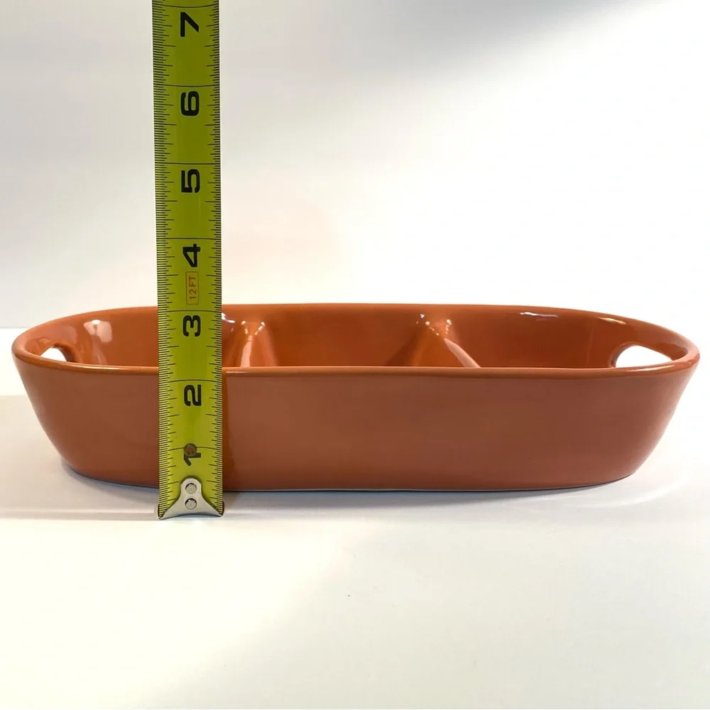 Rae Dunn Orange More S’mores Ceramic Pottery 3 Section Divided Dish Serving Tray